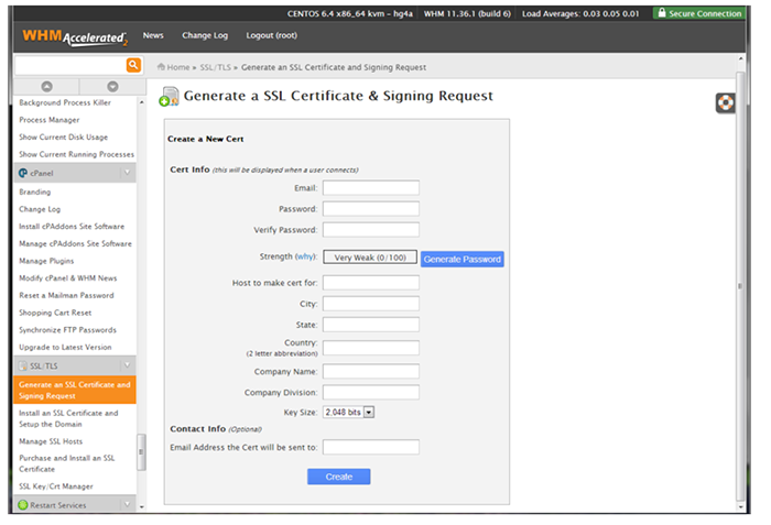 Generate SSL Certificate and Signing Request 1