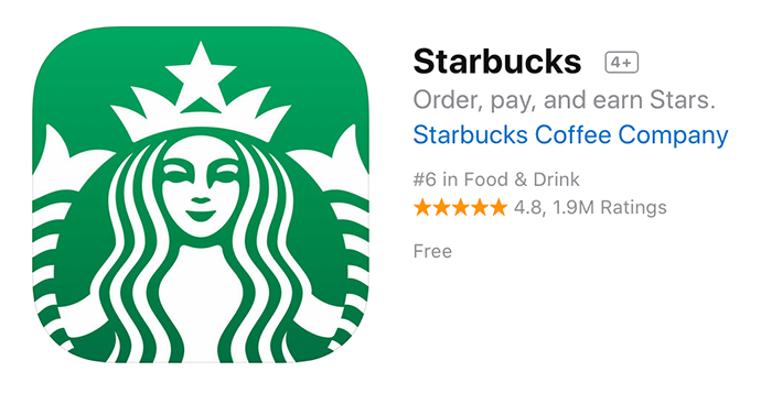 Starbucks app header