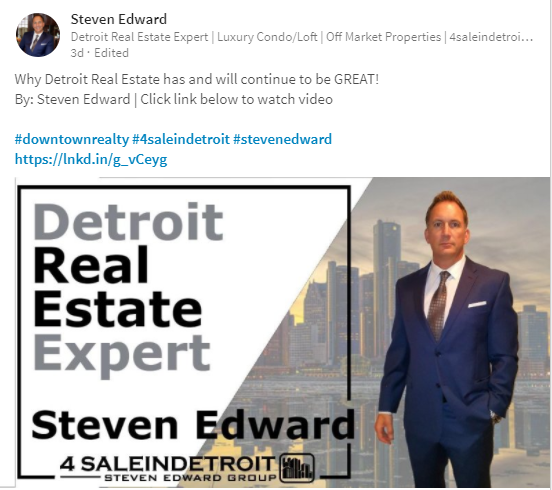 Steven Edward real estate company post on Facebook