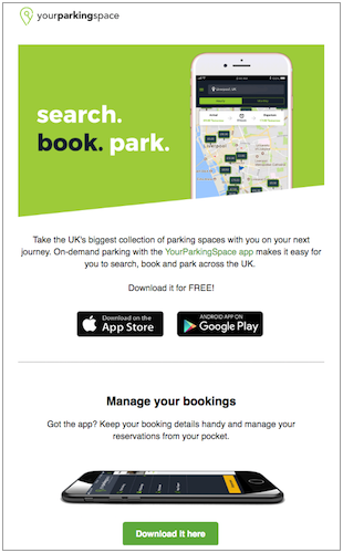 YourParkingSpace email marketing