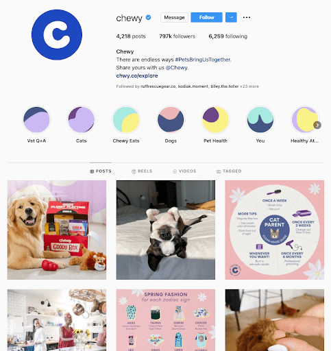 Chewy Instagram Profile