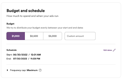 How to set a budget and schedule Spotify ads
