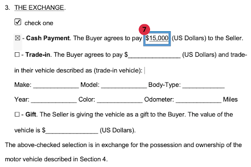 Determine what type of transaction it is in section 3