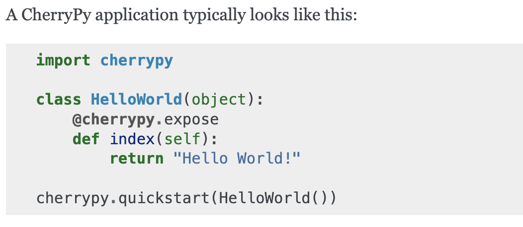 example of what cheerypy looks like in code