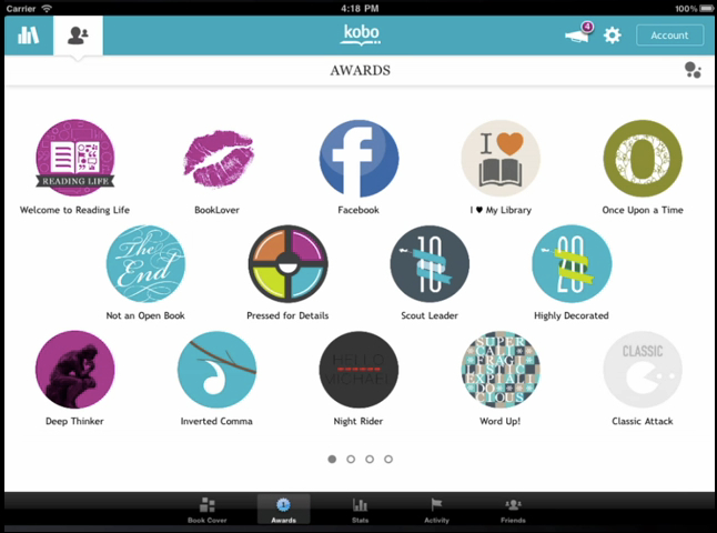 reading app Kobo gives users virtual rewards through the app onboarding process