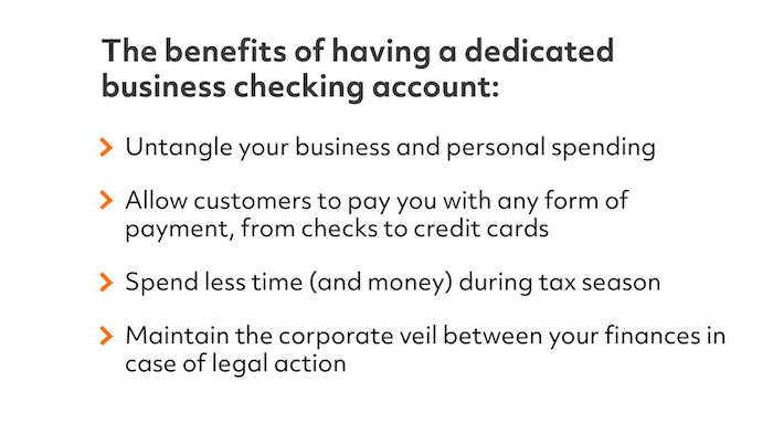 benefits of having a dedicated business checking account