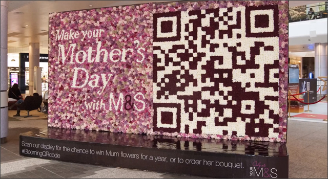 Mother's Day QR code on big billboard in mall