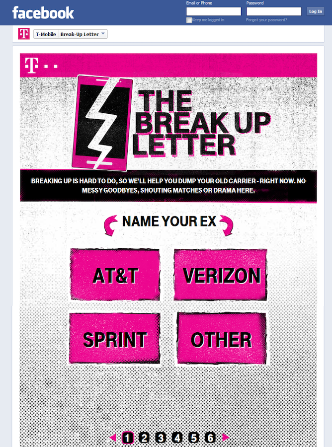 t mobile break up letter campaign