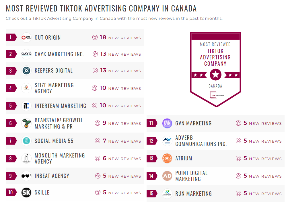 TikTok Advertising Companies