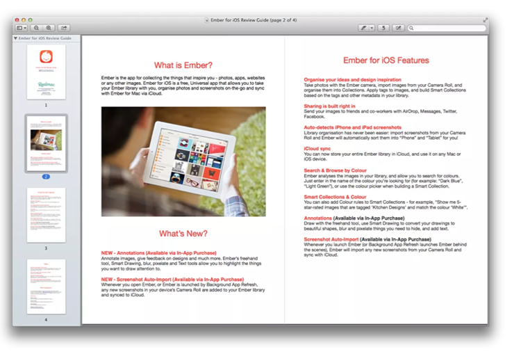 example of a press kit for a mobile app