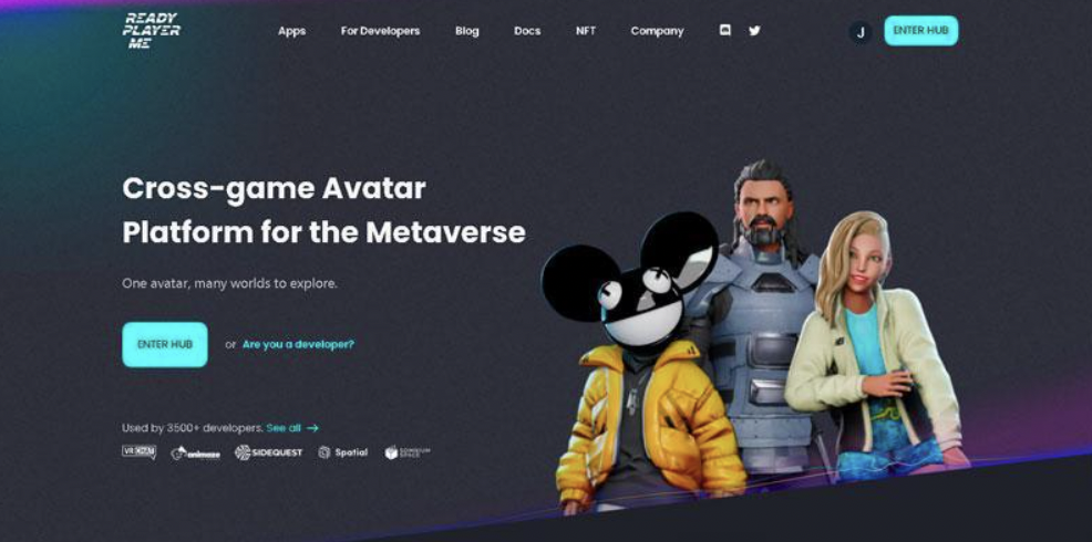 Ready Player Me website used to create VR avatars