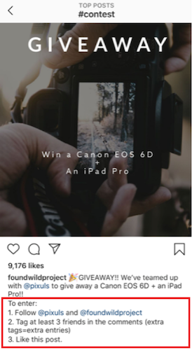 Instagram contest