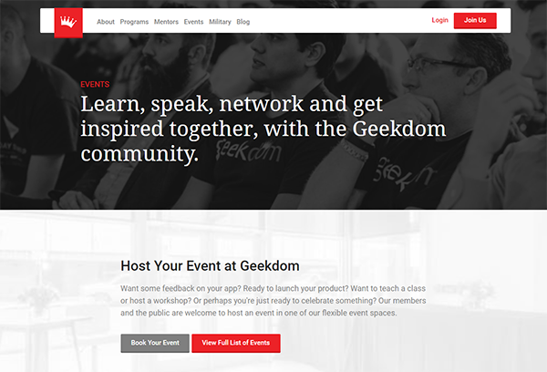 Geekdom community page