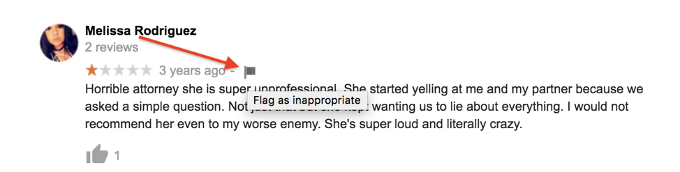 Google review flag as inappropriate