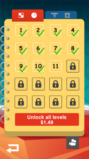 example of paying to unlock new levels to make money with a mobile app