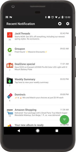push notifications from Groupon, Dominos, and other brands