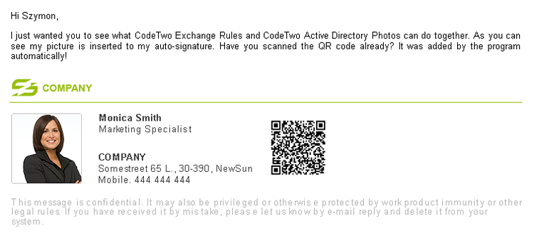 QR code in email signature