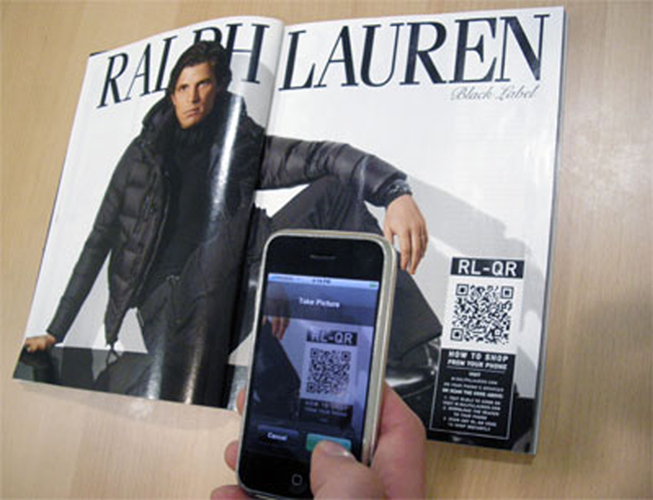 Ralph Lauren magazine ad with QR code