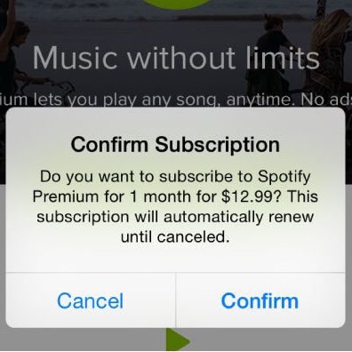 Spotify as an example of subscription model of app monetization