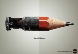 Words kill Wars ad