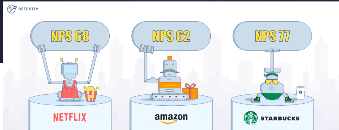 Popular companies use an NPS score to understand customer loyalty.