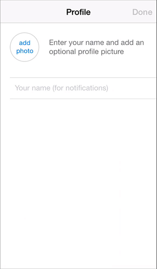 profile picture setup during app onboarding with Whatsapp